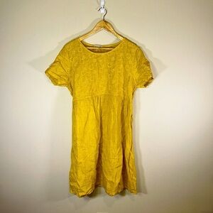 Terzo Millenio Short Sleeve Linen Midi Sun Dress Women Large Cashal Summer